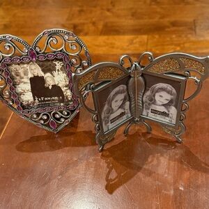 NWT Heart and Butterfly Photo Frame Set of 2